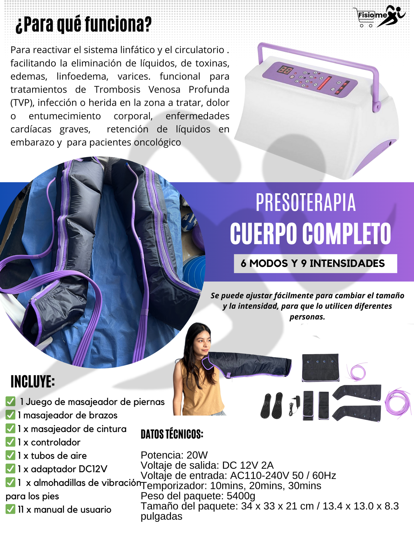 Kit de presoterapia completo